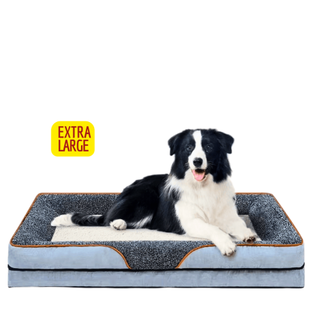 Lavish Dog Bed Plush Mattress Grey White (Extra Large)