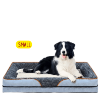 Lavish Dog Bed Plush Mattress Grey White (Small)