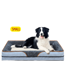 Lavish Dog Bed Plush Mattress Grey White (Small)