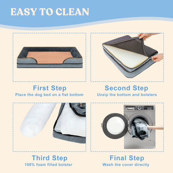 Lavish Dog Bed Plush Mattress Blue Grey (Large)