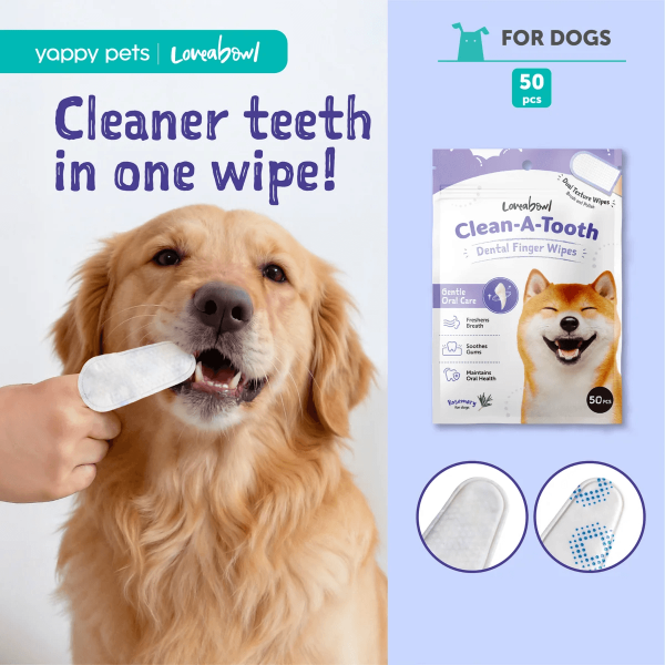 Loveabowl Clean-A-Tooth Dental Wipes for Dogs 50s
