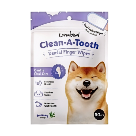 Loveabowl Clean-A-Tooth Dental Wipes for Dogs 50s