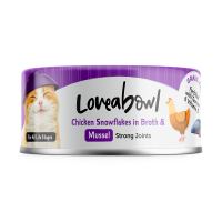 Loveabowl Grain-Free Chicken Snowflakes In Broth With Mussel Cat Canned Food 70g Carton (24 Cans)
