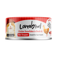 Loveabowl Grain-Free Chicken Snowflakes In Broth With Red Snapper Cat Canned Food 70g