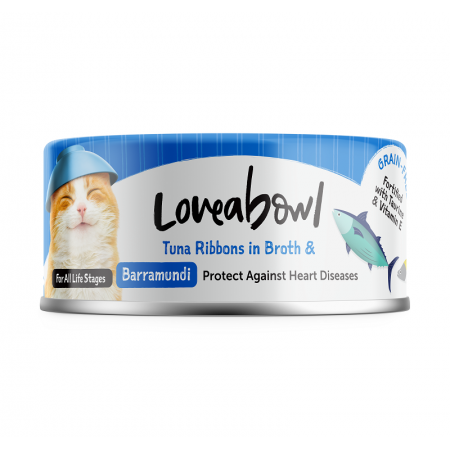 Loveabowl Grain Free Tuna Ribbons in Broth With Barramundi Cat Canned Food 70g