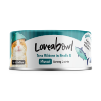 Loveabowl Grain-Free Tuna Ribbons in Broth With Mussel Cat Canned Food 70g Carton (24 Cans)