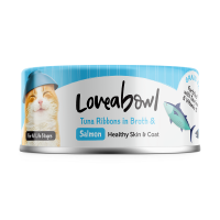 Loveabowl Grain-Free Tuna Ribbons in Broth With Salmon Cat Canned Food 70g Carton (24 Cans)