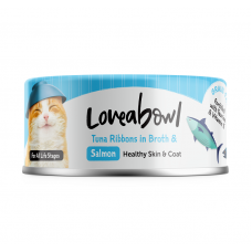 Loveabowl Grain-Free Tuna Ribbons in Broth With Salmon Cat Canned Food 70g