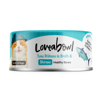 Loveabowl Grain-Free Tuna Ribbons in Broth With Shirasu Cat Canned Food 70g Carton (24 Cans)