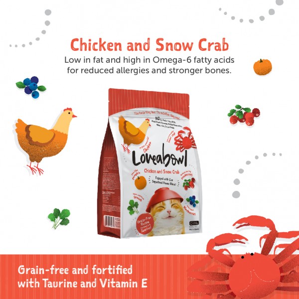 Loveabowl Cat Dry Food Grain-Free Chicken & Snow Crab 9.07kg