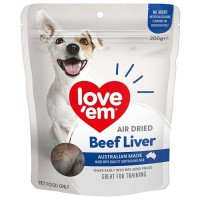 Love'em Dog Treats Air Dried Beef Liver 200g