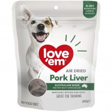 Love'em Dog Treats Air Dried Pork Liver 200g