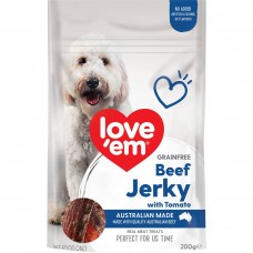 Love'em Dog Treats Grain Free Beef Jerky with Tomato 200g
