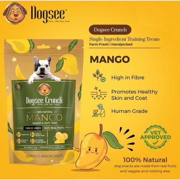 Dogsee Dog Treat Crunch Mango 150g (4 Packs)