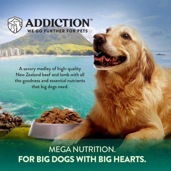 Addiction Dog Food Grain Free Mega Lamb & Beef for Medium to Large Breed 44lbs