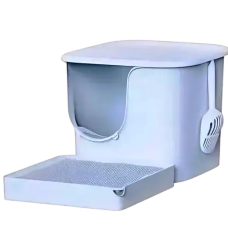 Meoof Cat Litter Box Great House w/Trapping Base Blue