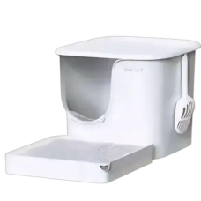 Meoof Cat Litter Box Great House w/Trapping Base White