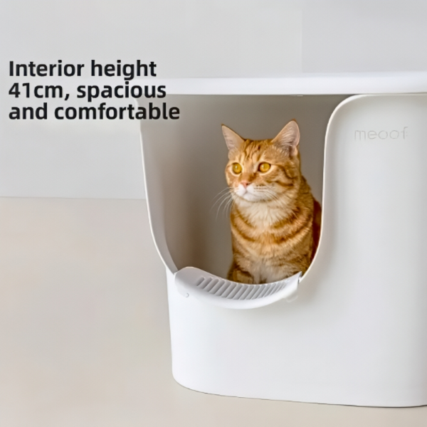 Meoof Cat Litter Box Great House w/Trapping Base Blue