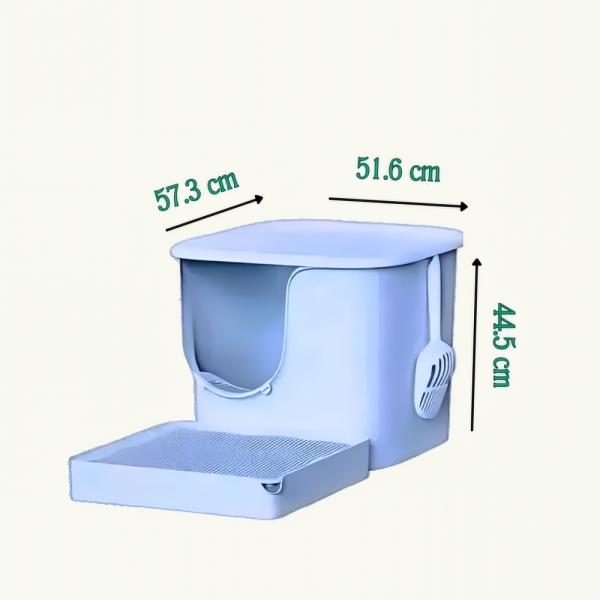 Meoof Cat Litter Box  Great House w/Trapping Base White