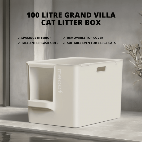 Meoof Cat Litter Box Enclosed Great House Blue