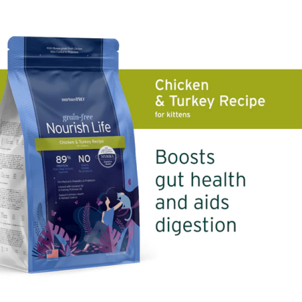 Nurture Pro Cat Food Nourish Life Grain-free Chicken and Turkey Recipe Kitten 227g