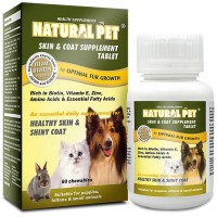Natural Pet Skin & Coat Supplement 60 Tablet for Dogs & Cats 