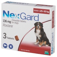 Nexgard Afoxolaner Chewable Tablets for Extra Large Dogs 25kg - 50kg 3 tablets