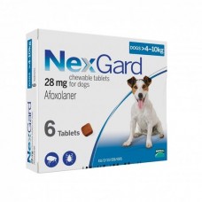 Nexgard Afoxolaner Chewable Tablets for Medium Dogs 4-10kg 6 tablets
