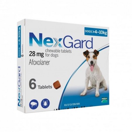 Nexgard Afoxolaner Chewable Tablets for Medium Dogs 4-10kg 6tablets
