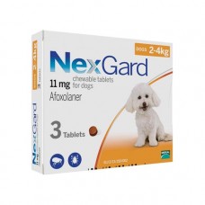 Nexgard Afoxolaner Chewable Tablets for Small Dogs 2-4kg 3 tablets