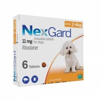 Nexgard Afoxolaner Chewable Tablets for Small Dogs 2-4kg 6 tablets