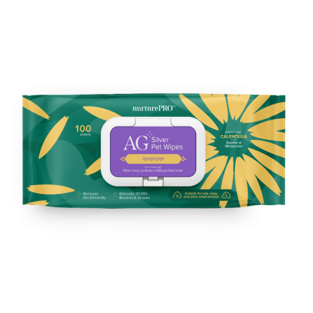 Nurture Pro Pet Wipes AG+ Silver Lavender 100sheets (4 Packs)