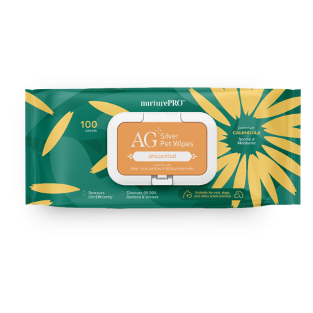 Nurture Pro Pet Wipes AG+ Silver Unscented 100 sheets