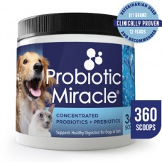 Nusentia Probiotic Miracle Concentrated Probiotics & Prebiotics  For Cats & Dogs 360 Scoops