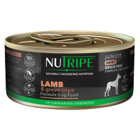 Nutripe Grain Free Junior Puppy Lamb & Green Tripe Dog Wet Food 95g Carton (6 Cans)