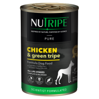 Nutripe Pure Gum and Grain Free Chicken and Green Tripe Dog Wet Food 390g (2 Cans)