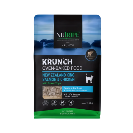 Nutripe Cat Krunch Oven-Baked Salmon & Chic w/Green Tripe 1.6kg