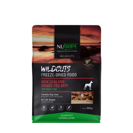Nutripe Dog Freeze Dried Wildcuts Beef w/Green Tripe 380g