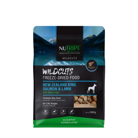 Nutripe Dog Freeze Dried Wildcuts Salmon & Lamb w/Green Tripe 380g