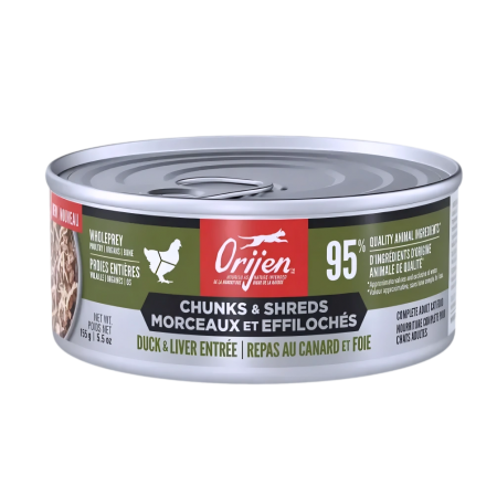 Orijen Cat Canned Chunks & Shreds Duck Liver 155g (12 cans)