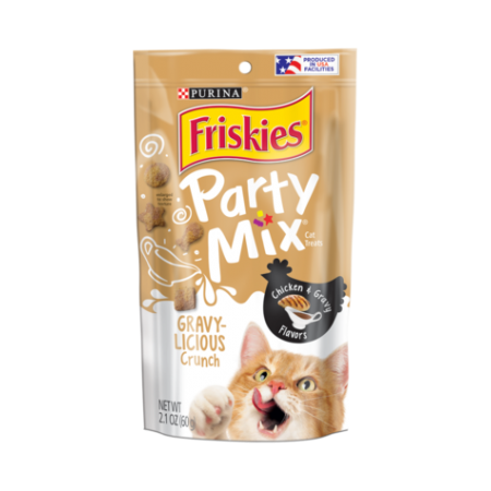 Friskies Party Mix Crunch Gravy-Licious Chicken & Gravy 60g (3 Packs)