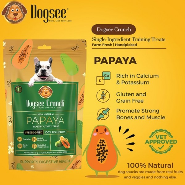 Dogsee Dog Treat Crunch Papaya 150g (4 Packs)