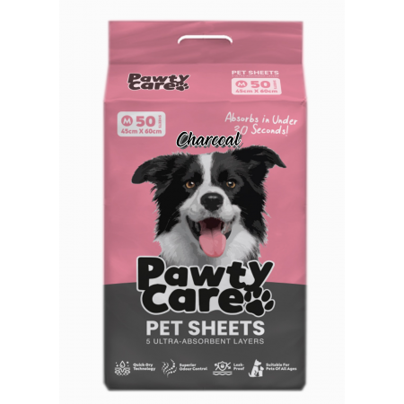 Pawty Care Charcoal Pet Sheets Medium 50pcs (45cm X 60cm)