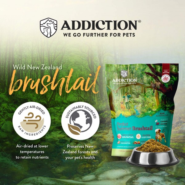 Addiction Dog Food Air-Dried Perfect Summer Brushtail Grain-Free Recipe 2lbs