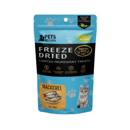 Pets Kitchen Cat Treat Freeze-Dried Mackerel 40g x2
