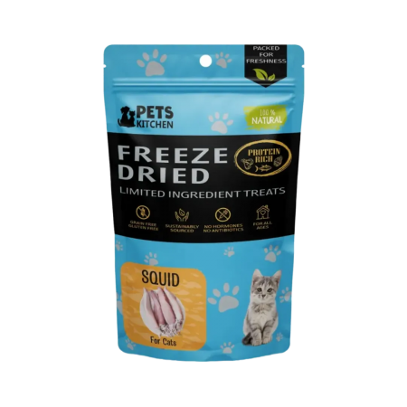Pets Kitchen Cat Treat Freeze-Dried Whole Squid 40g