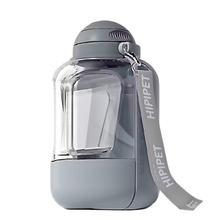 Plouffe Dog Portable Water Bottle w/Food Container 1L Grey