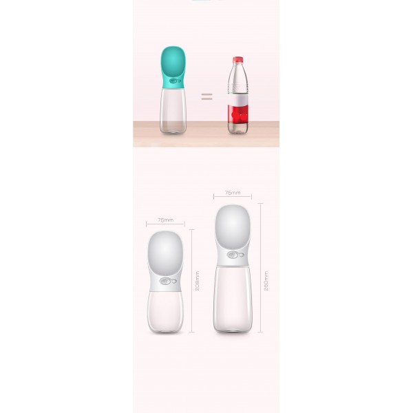 Plouffe Portable & Leak-Resistant Pet Water Bottle Pink 550ml