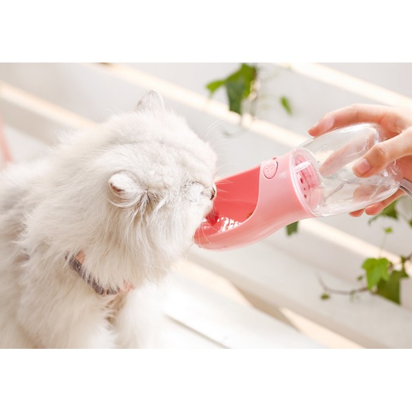 Plouffe Portable & Leak-Resistant Pet Water Bottle Pink 350ml