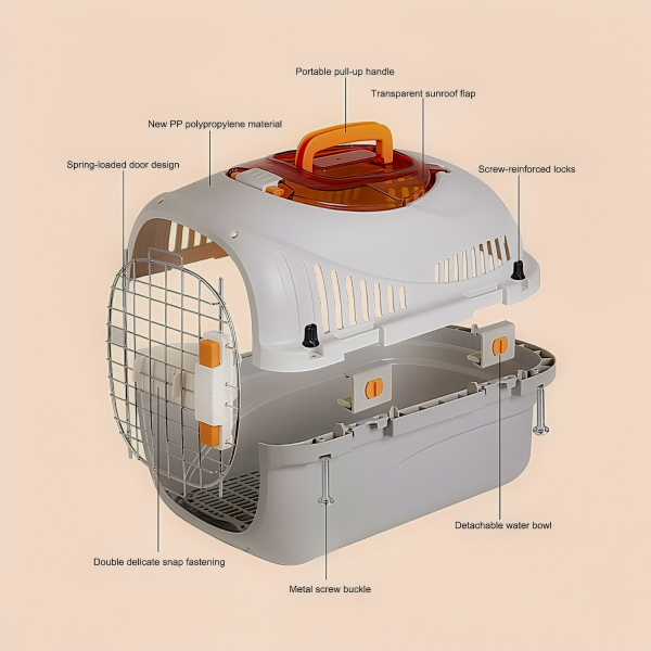Rubeku Pet Carrier Portable Crate Yellow